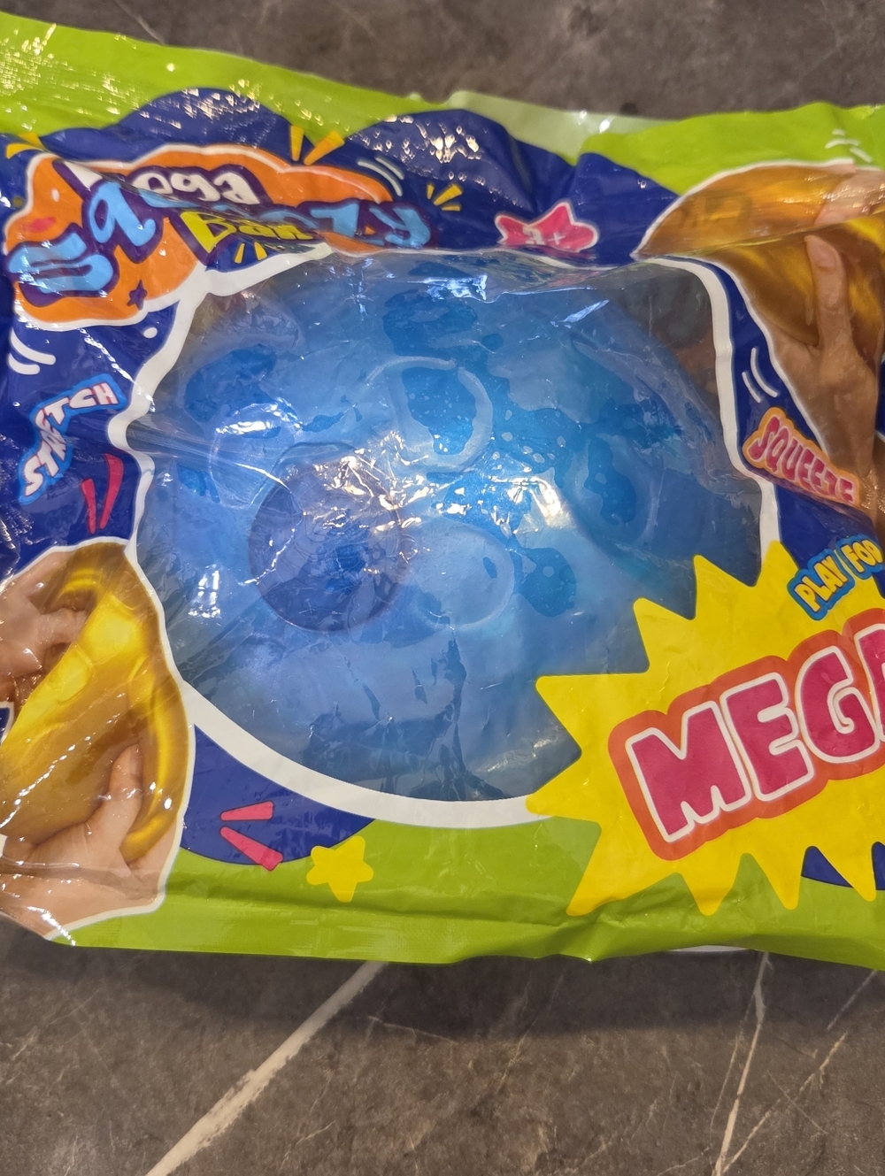 Mega Squeezy Ball Squishy Blue Stress Ball Fidget Toy Huge & Heavy - Picture 2 of 5